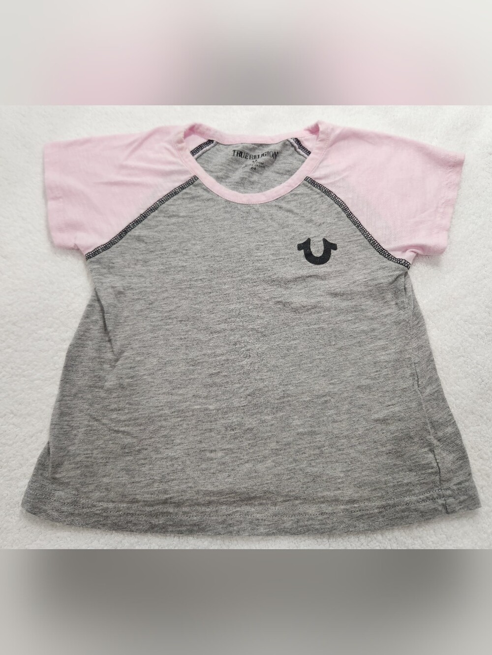 True Religion Kids Tee with Light Pink and Gray